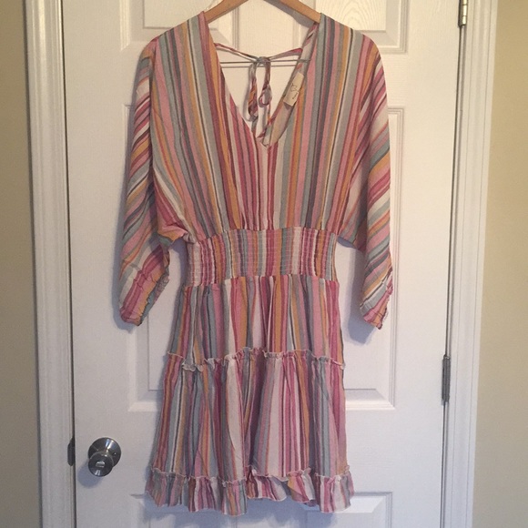 Colorful stripe spring dress - small - Picture 2 of 7